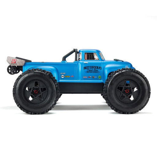 Arrma 8611V5T2 NOTORIOUS 6S 4WD BLX 1/8 Stunt Truck RTR Blue (8324286775533)