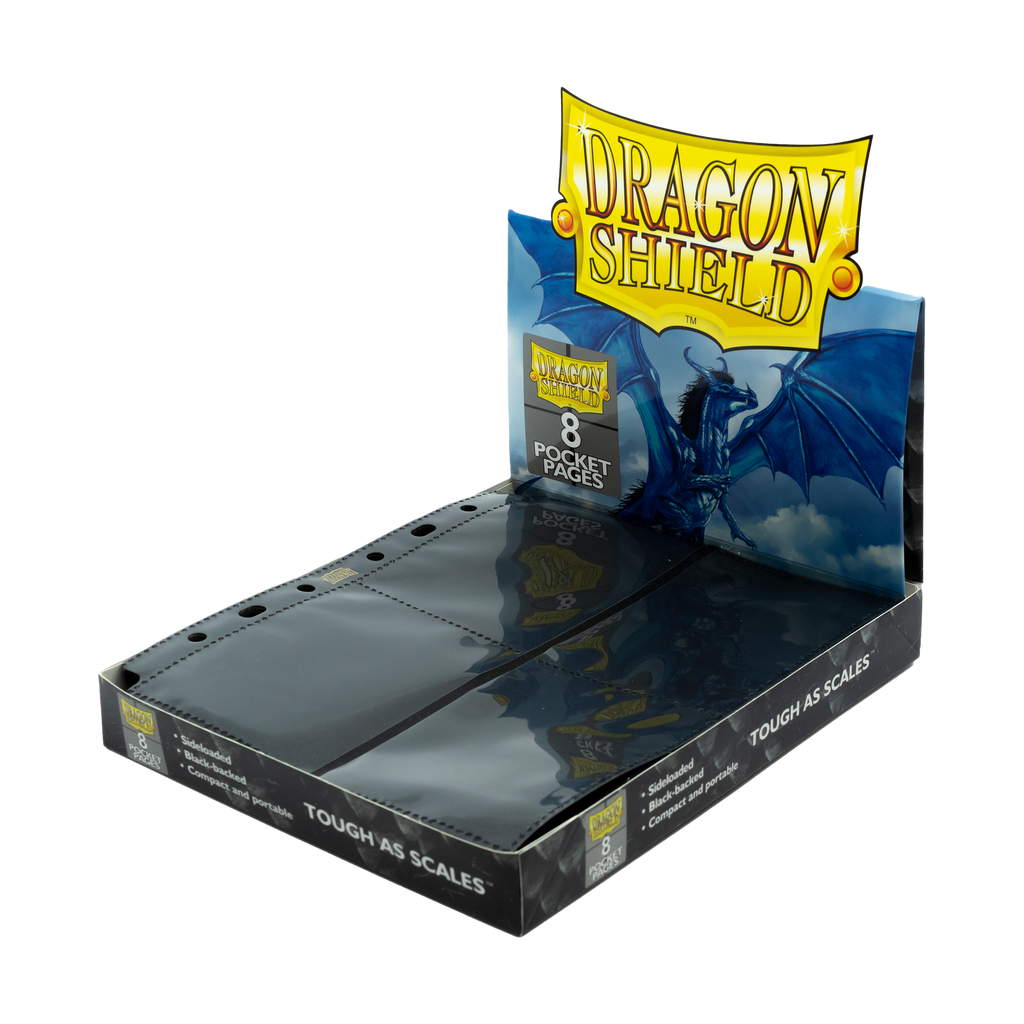 Dragon Shield 8-Pocket Display Black Trading Card Binder Pages (2)