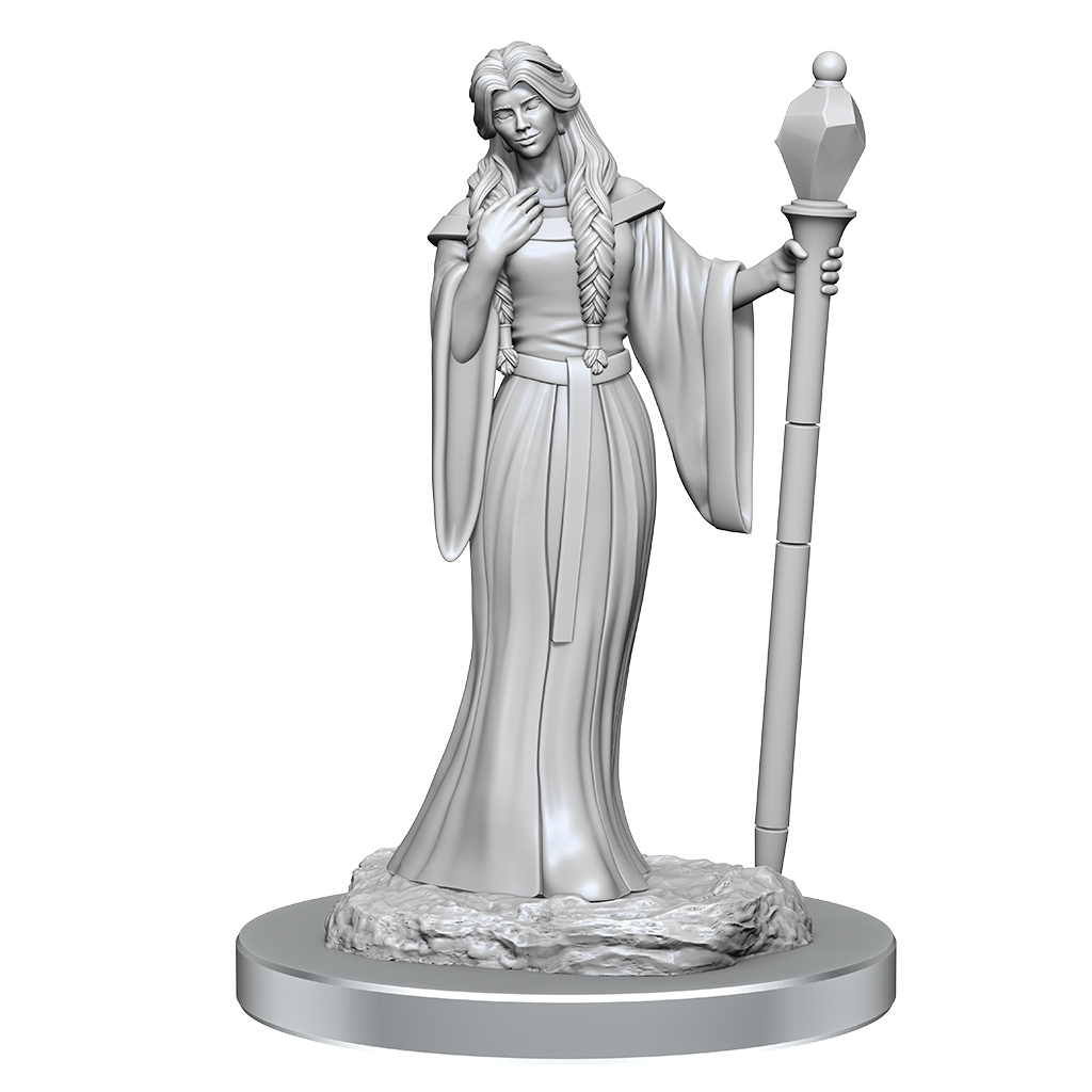 WizKids Critical Role Unpainted Miniatures Human Wizard Female & Halfling Holy Warrior Female - WZK90550