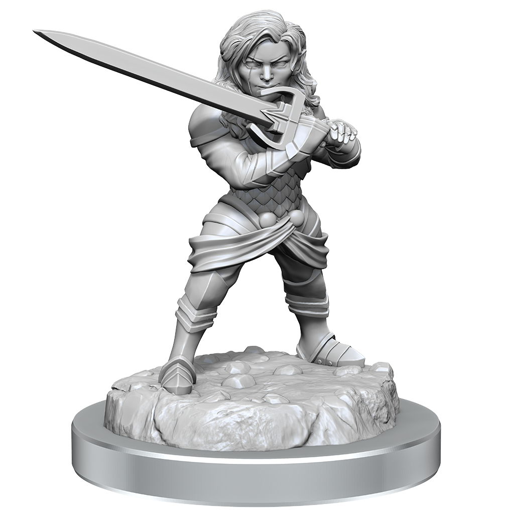 WizKids Critical Role Unpainted Miniatures Human Wizard Female & Halfling Holy Warrior Female - WZK90550