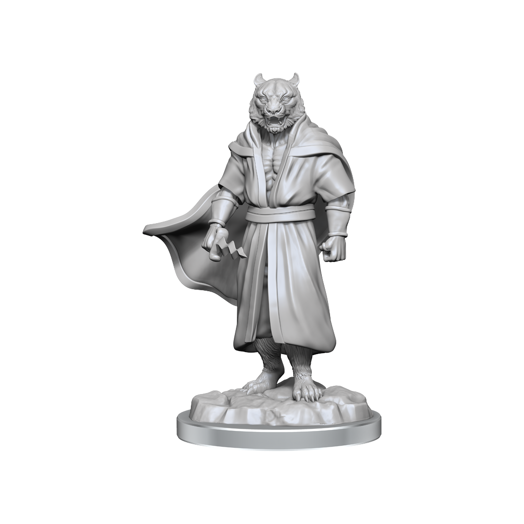 WizKids Critical Role Unpainted Miniatures Male Human Sorcerer Merchant & Tiger Demon - WZK90551