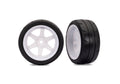 Traxxas White 6-Spoke Rear Wheels & Response Tyres RC Wheel & Tyre Set 1/10 Scale