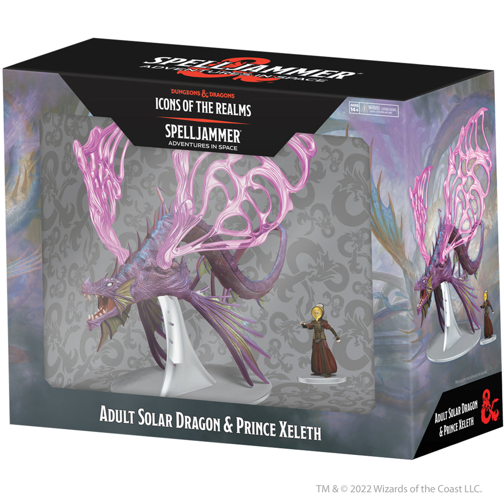 WizKids D&D Icons of the Realms Spelljammer Adult Solar Dragon & Prince Xeleth Figure