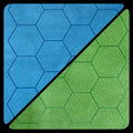 Chessex Reversible Battlemat 1in Hexes Blue-Green Gaming Mat
