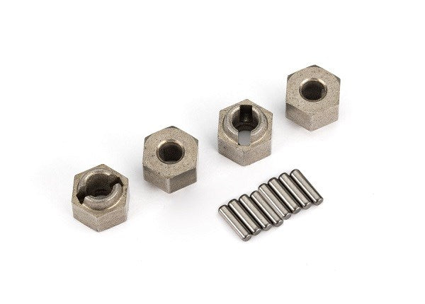 Traxxas 9750A Wheel hubs 7mm hex (steel) (4)/ axle pins (8)