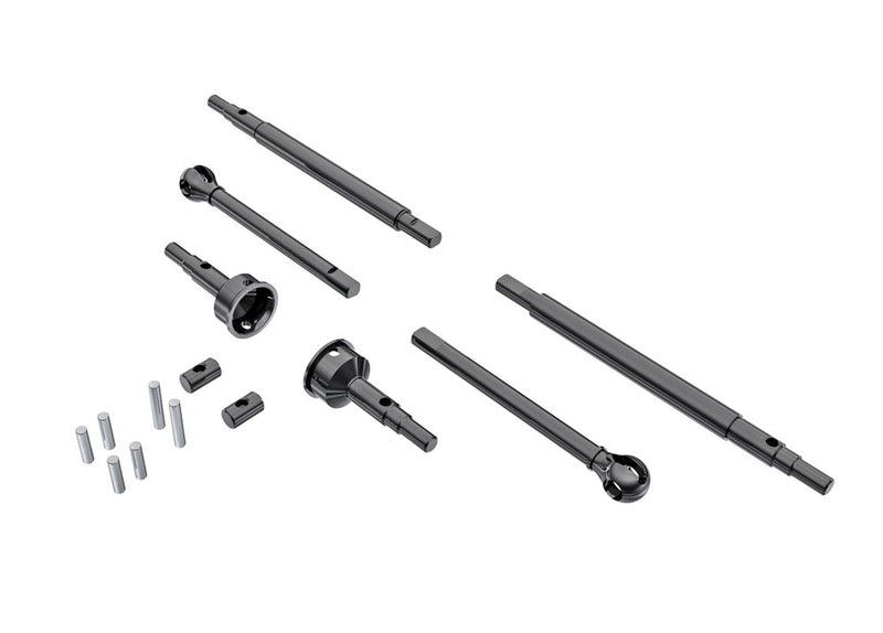 Traxxas 9756 Axle shafts front (2) rear (2)/ stub axles front (2) (hardened steel)