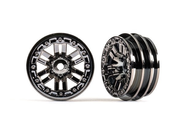 Traxxas 9768-BLKCR Wheels 1.0" (black chrome) (2)
