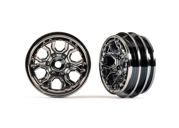 Traxxas 9770-BLKCR Wheels 1.0" (black chrome) (2)