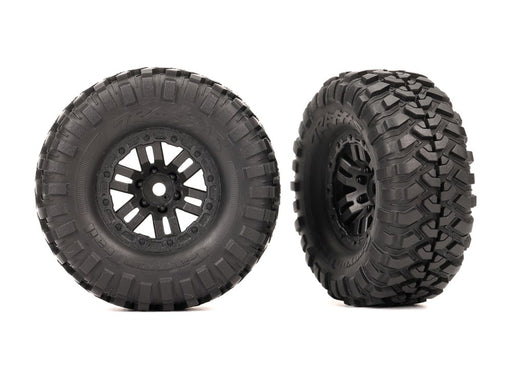 Traxxas 9773 Tires & wheels assembled (black 1.0' wheels Canyon Trail 2.2x1.0' tires) (2) (8120434786541)