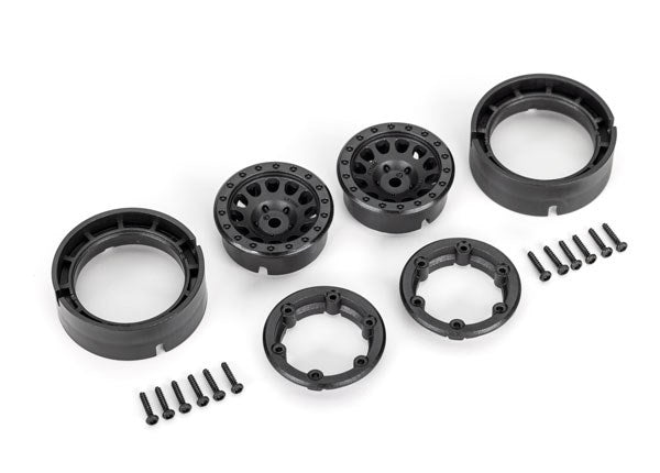 Traxxas 9781 Wheels 1.0" Method Race Wheels 105 Beadlock (black beadlock) (2)