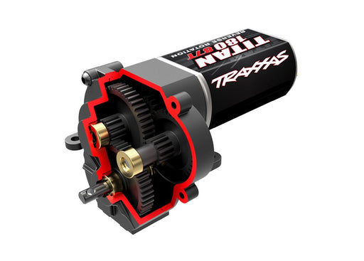 Traxxas 9791R Transmission complete (low range (crawl) gearing) (includes Titan 87T motor) (8120435507437)
