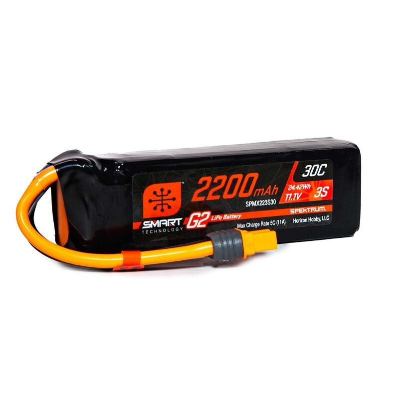 Spektrum 2200mAh 3S 11.1V Smart G2 LiPo 30C; IC3 - Hobby City NZ