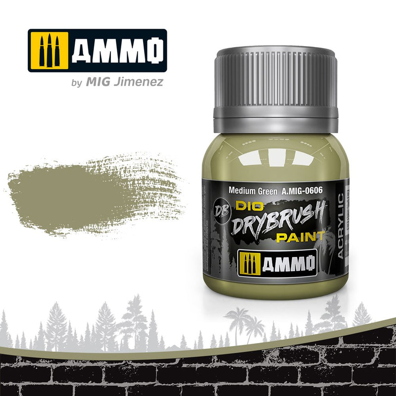 AMMO of Mig Jimenez A.MIG-0606 Drybrush Medium Green