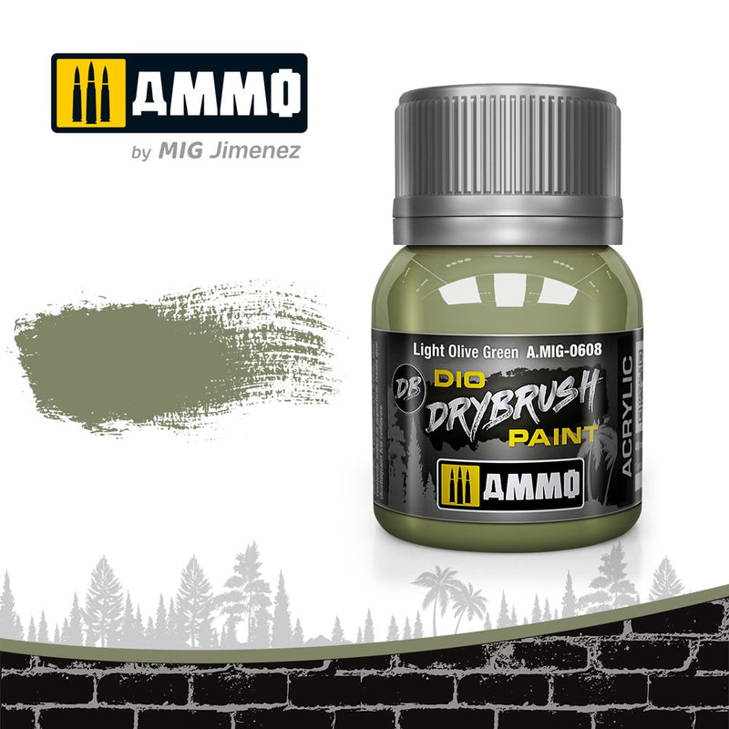 AMMO of Mig Jimenez A.MIG-0608 Drybrush Light Olive Green