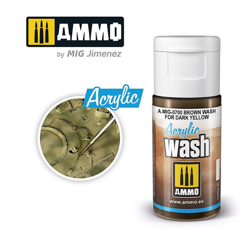 AMMO by Mig Jimenez 0700 Acrylic Filter Brown Wash For Dark Yellow - Hobby City NZ