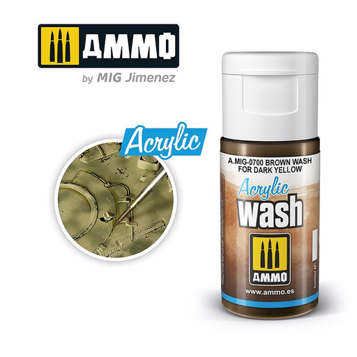 AMMO by Mig Jimenez 0700 Acrylic Filter Brown Wash For Dark Yellow (6660655120433)