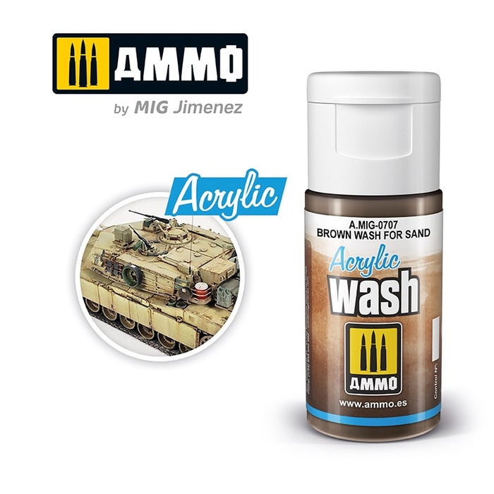 AMMO by Mig Jimenez 0707 Acrylic Filter Brown Wash For Sand (6660655415345)