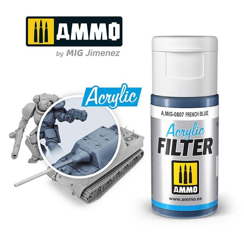 AMMO by Mig Jimenez 0807 Acrylic Filter French Blue