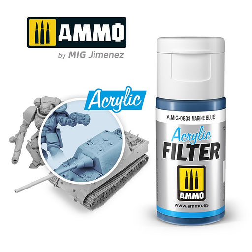 AMMO by Mig Jimenez 0808 Acrylic Filter Marine Blue (6660654137393)