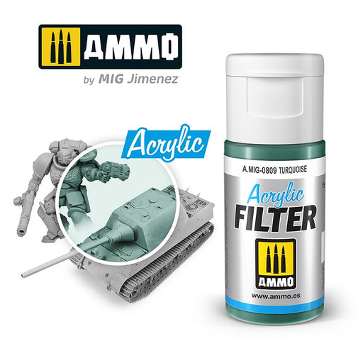 AMMO by Mig Jimenez 0809 Acrylic Filter Turquiose (6660654170161)