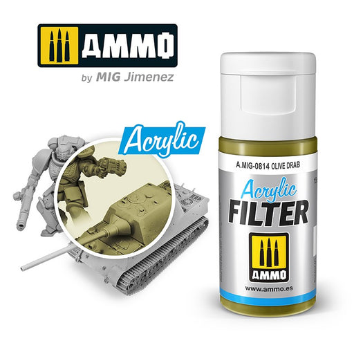 AMMO by Mig Jimenez 0814 Acrylic Filter Olive Drab (6660654399537)