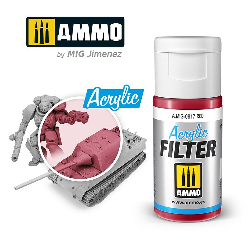 AMMO by Mig Jimenez 0817 Acrylic Filter Red