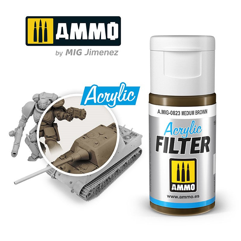 AMMO by Mig Jimenez 0823 Acrylic Filter Medium Brown