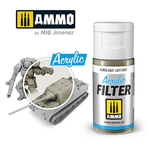 AMMO by Mig Jimenez 0827 Acrylic Filter Light Gray (6660655022129)