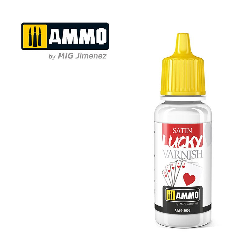 AMMO by Mig Jimenez A.MIG-2056 SATIN LUCKY VARNISH  (17 ML SIZE) - Hobby City NZ