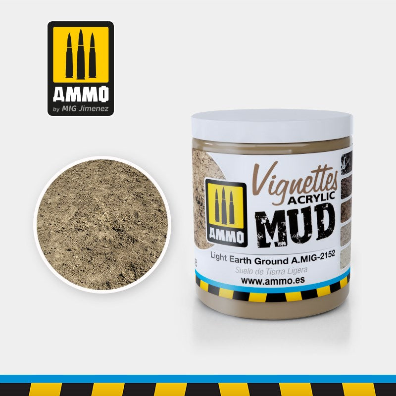 AMMO by Mig Jimenez A.MIG-2152 LIGHT EARTH GROUND (100ML) - VIGNETTES ACRYLIC MUD - Hobby City NZ