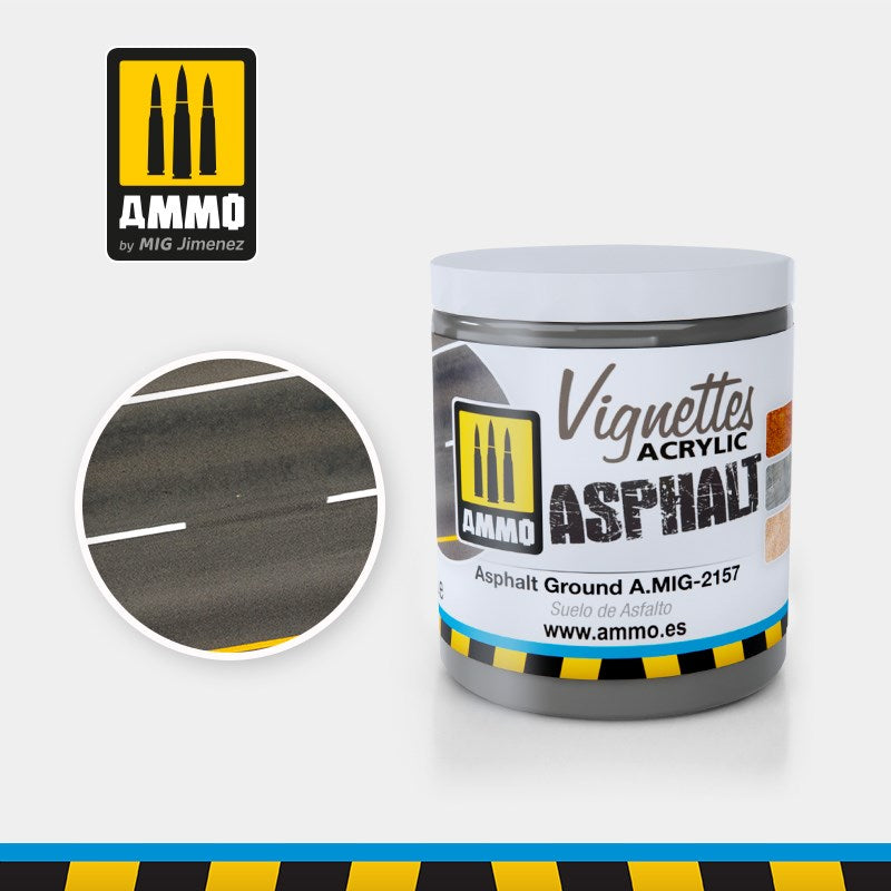 AMMO by Mig Jimenez A.MIG-2157 ASPHALT GROUND (100ML) - VIGNETTES ACRYLIC MUD - Hobby City NZ