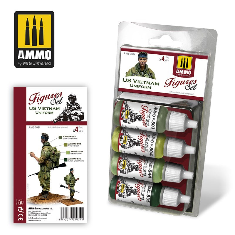AMMO of Mig Jimenez A.MIG-7034 Figures Set: US Vietnam Uniform - Hobby City NZ
