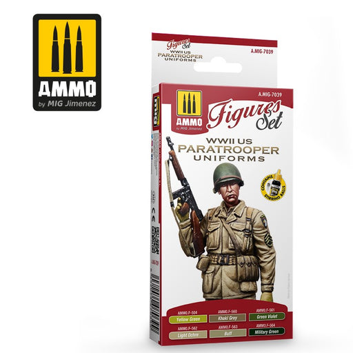 AMMO by Mig Jimenez A.MIG-7039 WWII US PARATROOPERS UNIFORMS - FIGURES SET (8170396713197)