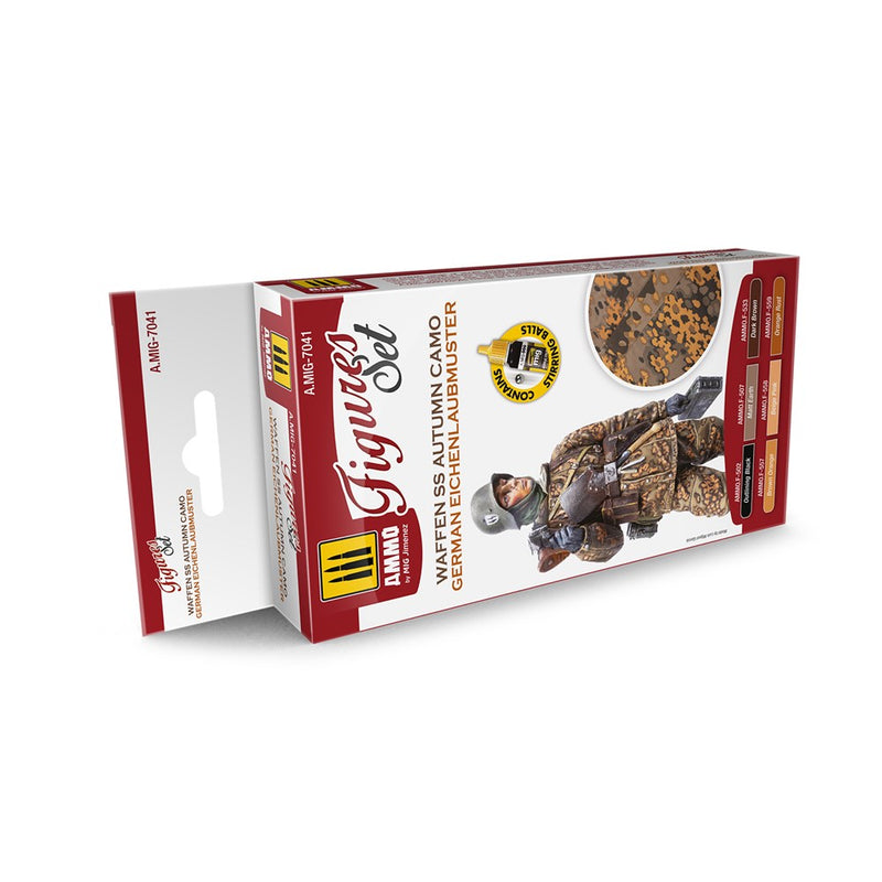 AMMO by Mig Jimenez A.MIG-7041 WAFFEN SS AUTUMN CAMO (EICHENLAUBMUSTER) - FIGURES SET - Hobby City NZ