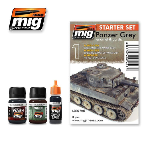 AMMO by Mig Jimenez A.MIG-7407 PANZER GREY SET - Hobby City NZ