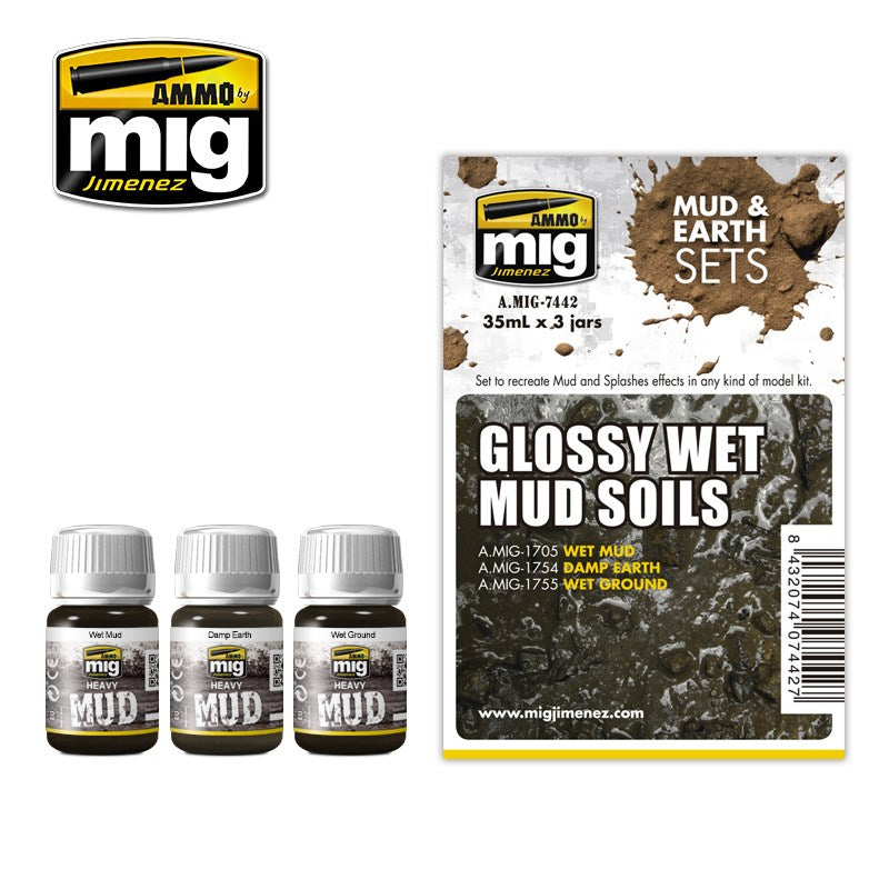 AMMO by Mig Jimenez A.MIG-7442 GLOSSY WET MUD SOILS - Hobby City NZ