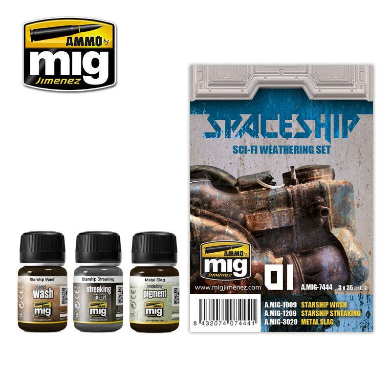 AMMO by Mig Jimenez A.MIG-7444 SPACESHIP SCI-FI WEATHERING SET - Hobby City NZ