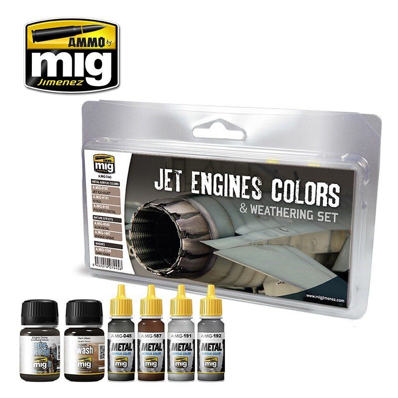 AMMO by Mig Jimenez A.MIG-7445 JET ENGINES COLORS AND WEATHERING SET - Hobby City NZ