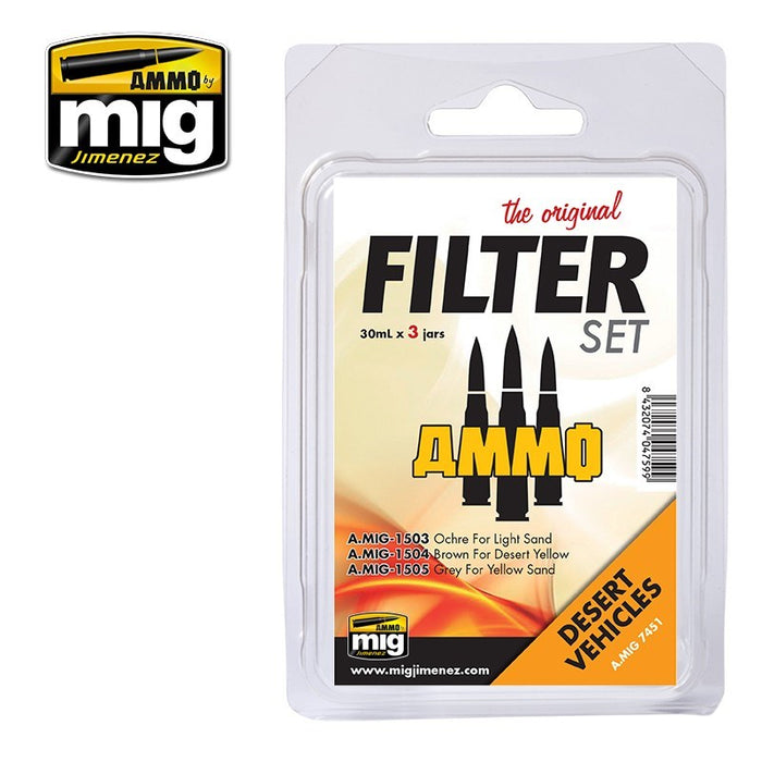 AMMO by Mig Jimenez A.MIG-7451 FILTER SET FOR DESERT VEHICLES (6661677776945)