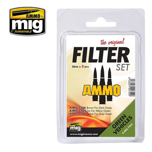 AMMO by Mig Jimenez A.MIG-7452 FILTER SET FOR GREEN VEHICLES (8170391896301)