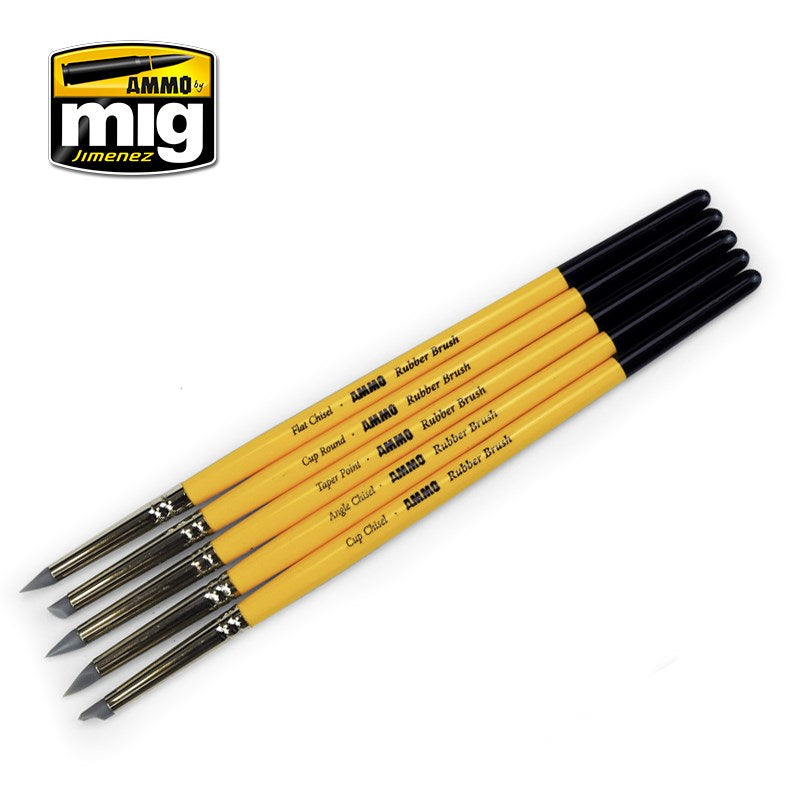 AMMO by Mig Jimenez A.MIG-7606  RUBBER BRUSH SET - Hobby City NZ