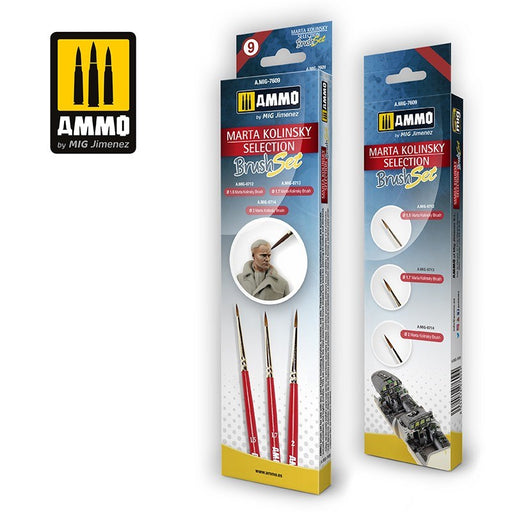 AMMO by Mig Jimenez A.MIG-7609 Marta Kolinsky Selection Brush Set (8170400448749)