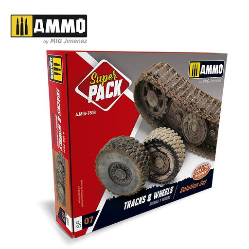 AMMO of Mig Jimenez A.MIG-7808 Super Pack: Tracks and Wheels Solution Set - Hobby City NZ