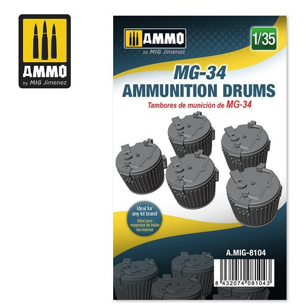 xAMMO by Mig Jimenez A.MIG-8104 1/35 MG-34 Ammunition Drums (6560349061169)