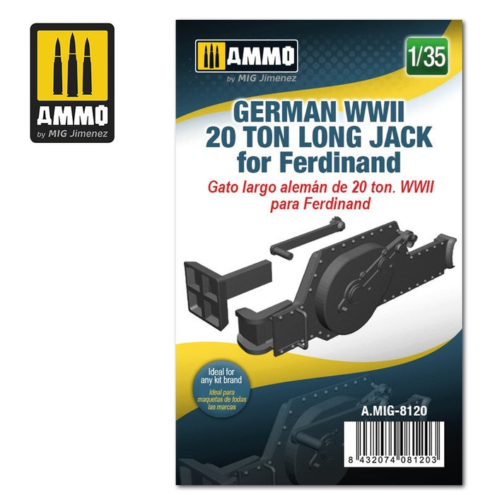 xAMMO by Mig Jimenez A.MIG-8120 1/35 German WWII 20 ton Long Jack for Ferdinand (6560352436273)