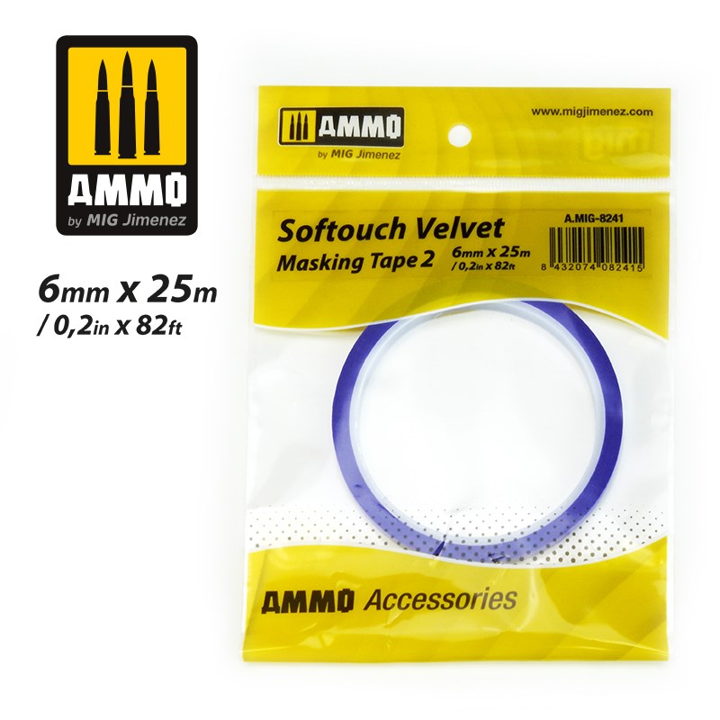 AMMO by Mig Jimenez 8241 SOFTOUCH VELVET MASKING TAPE 2 (6mm X 25M) - Hobby City NZ
