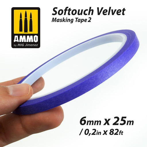 AMMO by Mig Jimenez 8241 SOFTOUCH VELVET MASKING TAPE 2 (6mm X 25M) - Hobby City NZ
