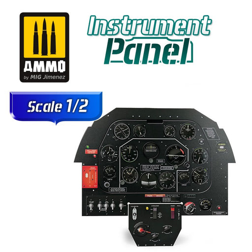 AMMO by Mig Jimenez A.MIG-8289 NORTH AMERICAN P-51B MUSTANG MK III - 1/2 SCALE INSTRUMENT PANEL (7674791100653)
