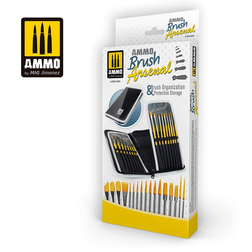 AMMO by Mig Jimenez 8580 AMMO Brush Arsenal - Brush Organization & Protective Storage - Hobby City NZ
