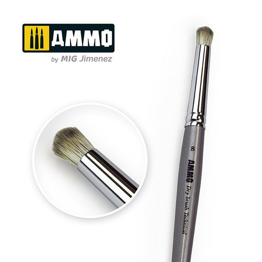 AMMO by Mig Jimenez A.MIG-8703 SIZE 8 AMMO DRYBRUSH TECHNICAL BRUSH - Hobby City NZ